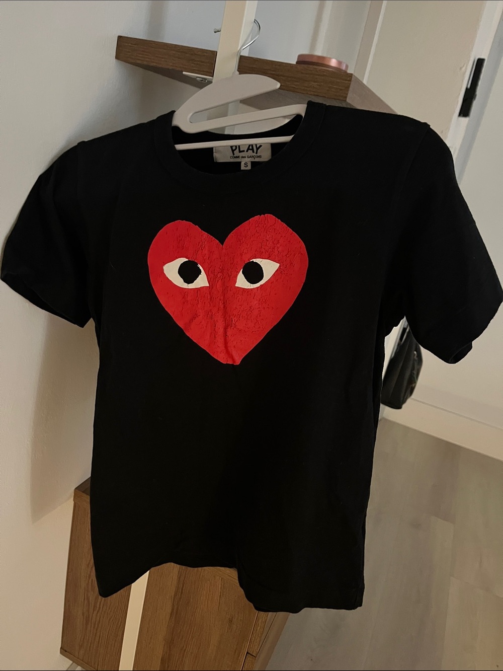 PLAY Comme des Garçons Black Women’s T-Shirt with Red Heart Logo